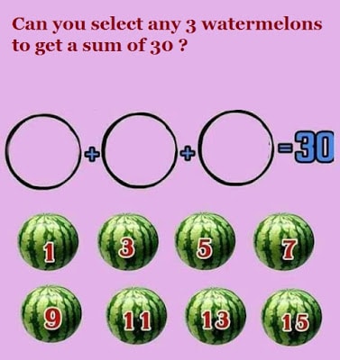 Tricky Watermelons Maths Puzzle with Answer