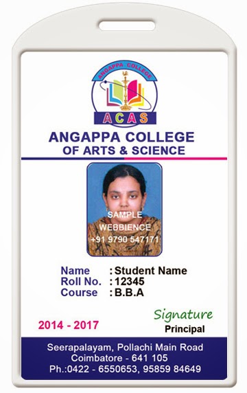 ID Card - Coimbatore - Ph: 97905 47171: College ID Card Template 1407