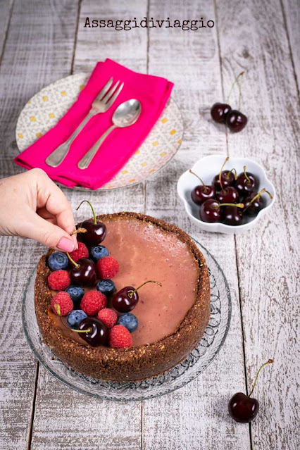 Cherry cheesecake tart