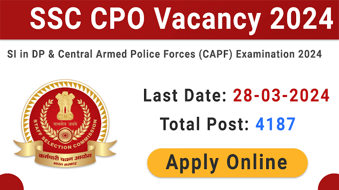 SSC CPO, Sub-Inspector, Delhi Police, CAPFs, Recruitment 2024