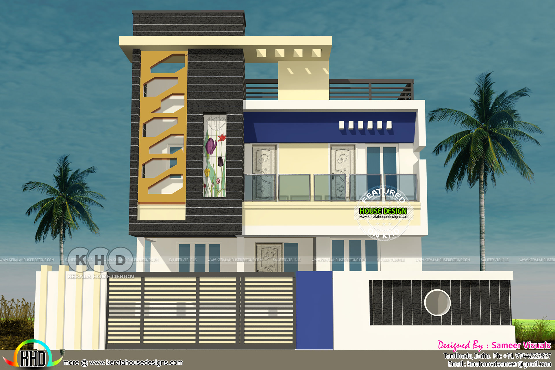  Tamilnadu  style 3  bedroom  modern home  plan  Kerala home  