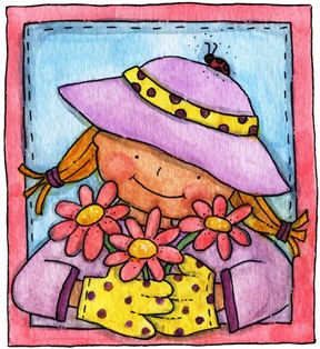SQ Girl and Daisies