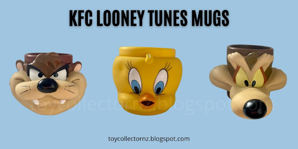 KFC Looney Tunes Mugs were available for purchase at KFC around the world during the 1990's including Sylvester, Tweety, Daffy Duck, Wile E Coyote, Foghorn Leghorn, Bugs Bunny, Yosemite Sam and Taz