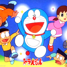 wallpaper doraemon, giant, suneo, nobita, sizuka