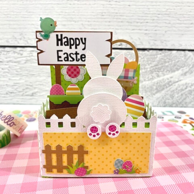 Happy Easter Pop-up card using a Lori Whitlock SVG cut file