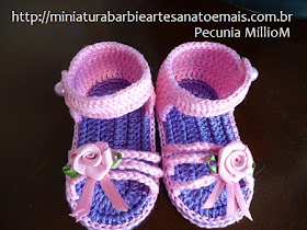 DIY - Sandálias de Crochê para Meninas Por Pecunia MillioM Com Passo a Passo 