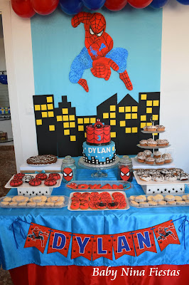 sweet table spiderman