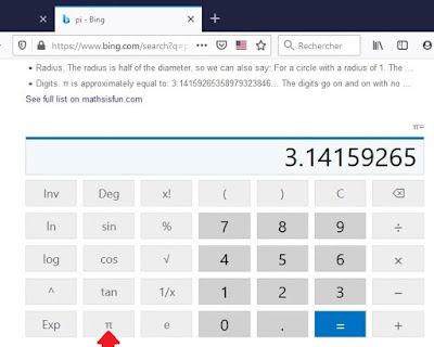 Calculatrice sur Microsoft Bing