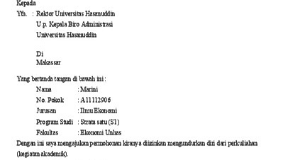 Contoh Surat Pengunduran Diri Jadi Kepala Sekolah - Contoh 193