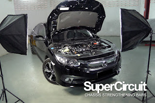 SuperCircuit Front Strut Bar made for the 10th generation Honda Civic FC 1.8L