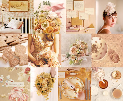 The inspirational board for a Fall Pink wedding