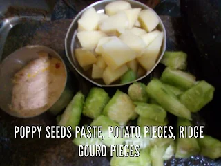 Jhinge and Potato Posto (Poppy Seeds Paste with Ridge Gourd and Potato) Main Ingredients