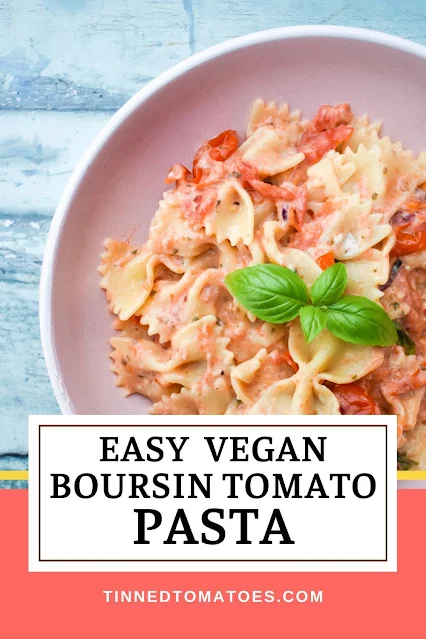 Vegan Boursin Pasta with Cherry Tomatoes recipe pin