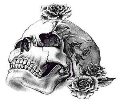 rose skull tattoo. Skull Rose; rose skull tattoo.