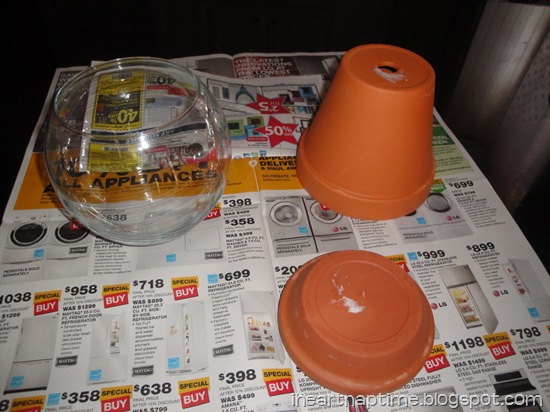 make a candy jar from terracotta pots