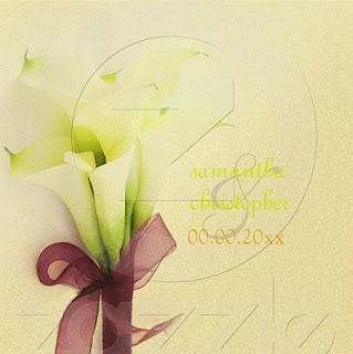 Wedding cards and invitations with callas lilies