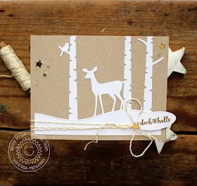 Sunny Studio Stamps: Rustic Winter Dies Woodland Borders Christmas Luminary Card with Vanessa Menhorn