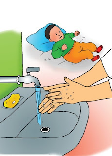 Jangan lupa cuci tangan sebelum memegang bayi