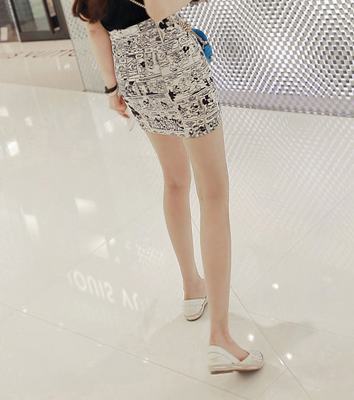 Cartoon Print Mini Skirt