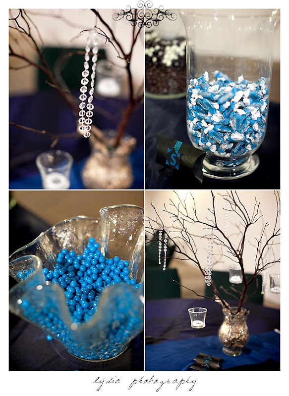 The candy buffet was a hit with the peacock colored candy keeping with the 