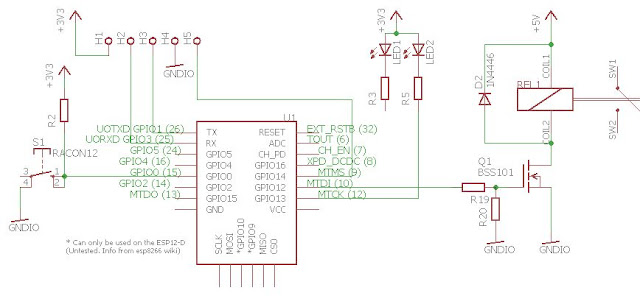 uproszczony schemat modułu SONOFF ESP8266