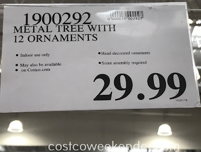 Deal for the Metal Tree with 12 Ornaments at Costco