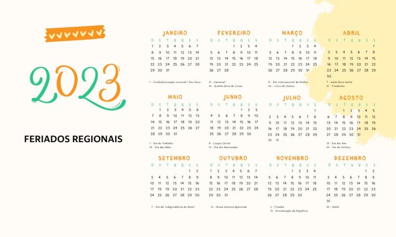 feriados regionais e estaduais de 2023
