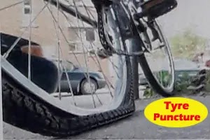 Dialogue on a sudden tyre-puncture in your way to school