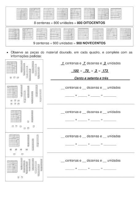 Atividades de Matemática - CENTENA: Números de 100 a 199 jpg
