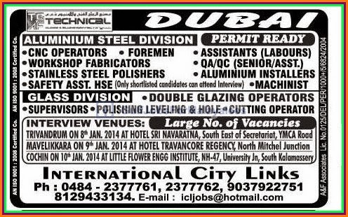 Large No. Of Vacancies For Dubai