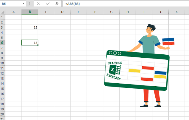 شرح صيغة الدالة ABS في برنامج مايكروسوفت Excel