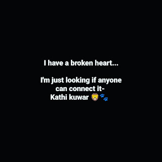 I have a broken heart..... I am just looking if anyone  Can connect it