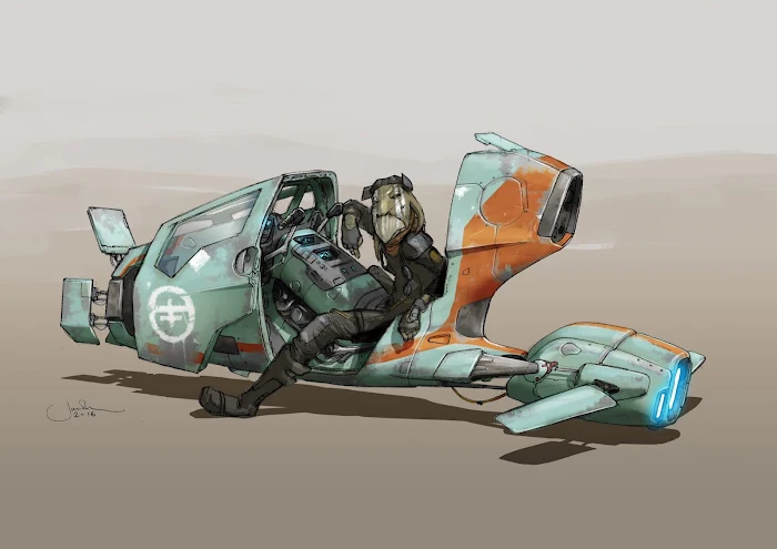 Cloudrider Hoverbike Concept for Star Wars: Solo by Jake Lunt Davies (2016)