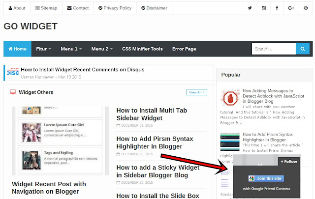 Installing Slide Out Button Follow on Blogger Blog