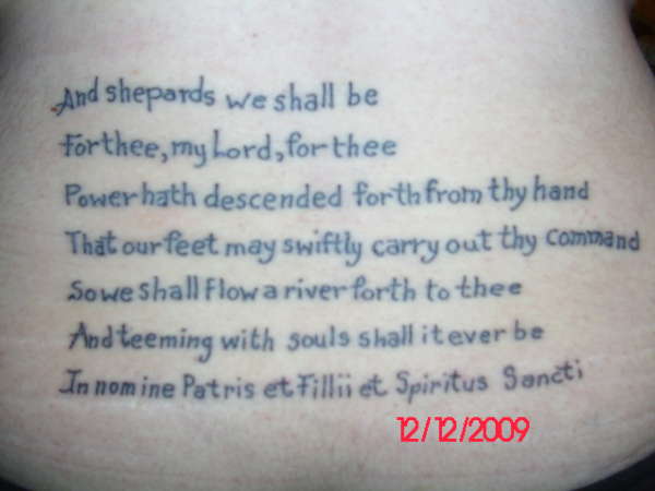 Boondock Saints Prayer Tattoo