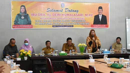 Ketua Komisi IV DPRD Kepri Hadiri MKKS SMA/SMK/MA se-Kabupaten Bintan