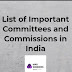 Important Committees in India 2020 & Heads