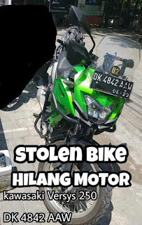 Info Moto Hilang Kawasaki Versys 250 DK 4842 AAW