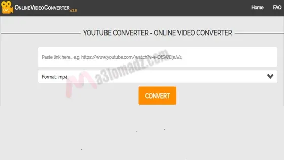 واجهة موقع Online VideoConverte