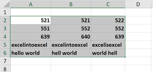 row differences data range