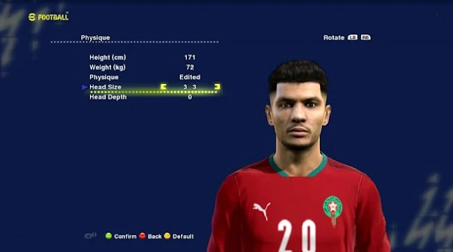 Achraf Dari Face For PES 2013