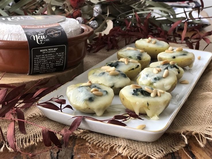 Patatas rellenas de espinacas y queso