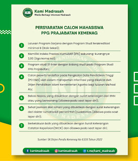 Syarat kandidat penerima PPG Prajabatan Kemenag dikontrol lewat SK Dirjen Pendis Kemenag Nomor  Syarat Peserta PPG Prajabatan Kemenag 2023