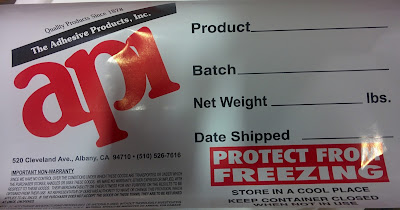 Adhesive Products Inc. Label