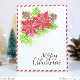 Sunny Studio Stamps: Petite Poinsettias Customer Card by Caryn Davies