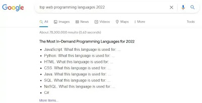 top web programming language in 2022