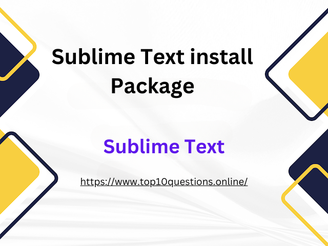 Sublime Text Install Package in 2024