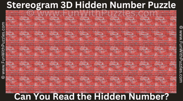 3. Challenging Stereogram Puzzle: Can you Read Hidden Number?