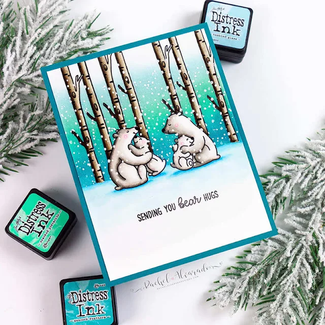 Sunny Studio Stamps: Bear Hugs Winter Themed Friendship Card by Rachel Alvarado