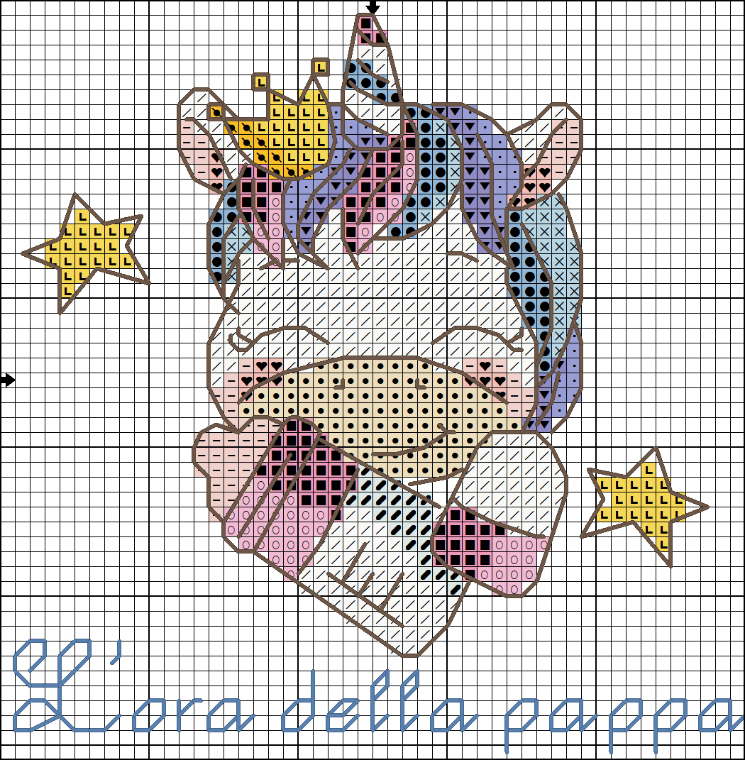 UNICORNO PER BAVAGLINO SCHEMA PUNTO CROCE